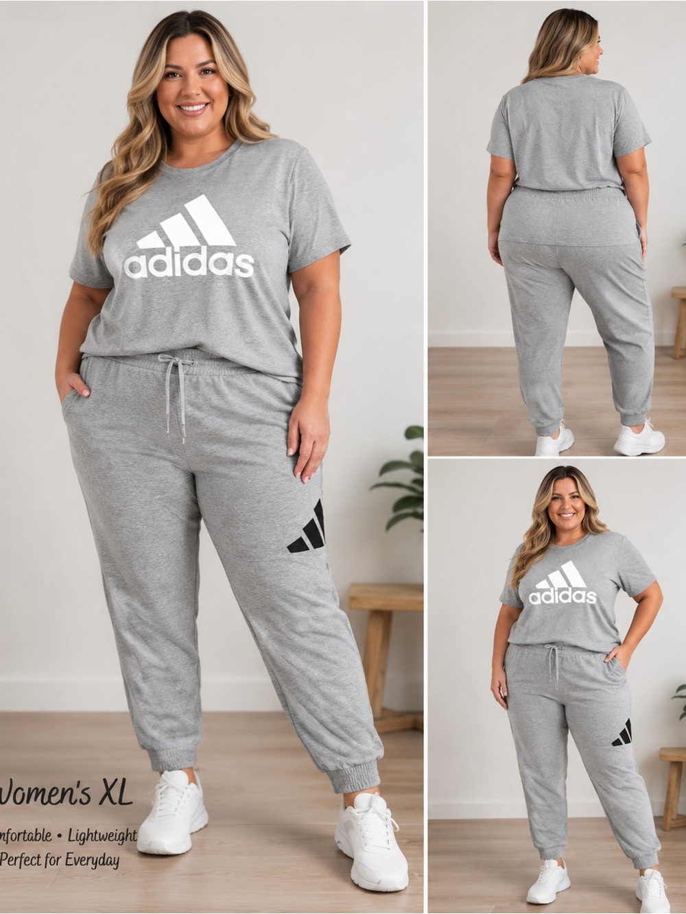 adidas Women's XL Grey  Jogger Set